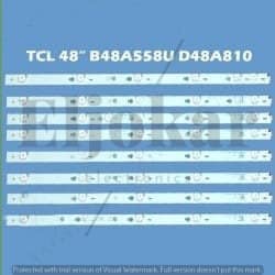 طقم تي سي ال 48 بوصه 5 ليد 6 فولت 8 مساطر TCL