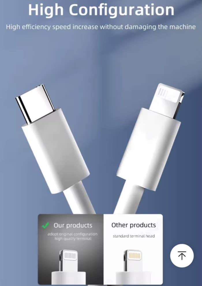 charger cable TYPE C TO Lightning IPHONE 120W