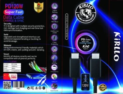 charger cable TYPE C TO TYPE C 120W
